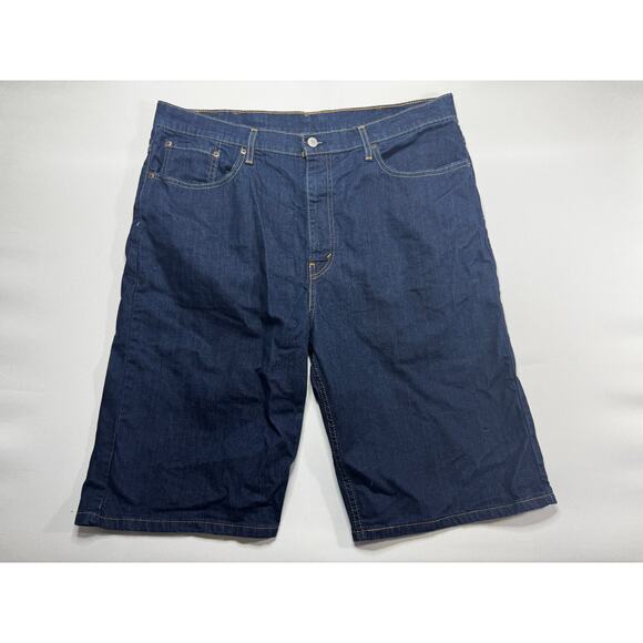 Levi's 569 Men's Loose Fit Dark Wash Blue Denim Shorts - Size 38 (39x12) - Picture 1 of 5